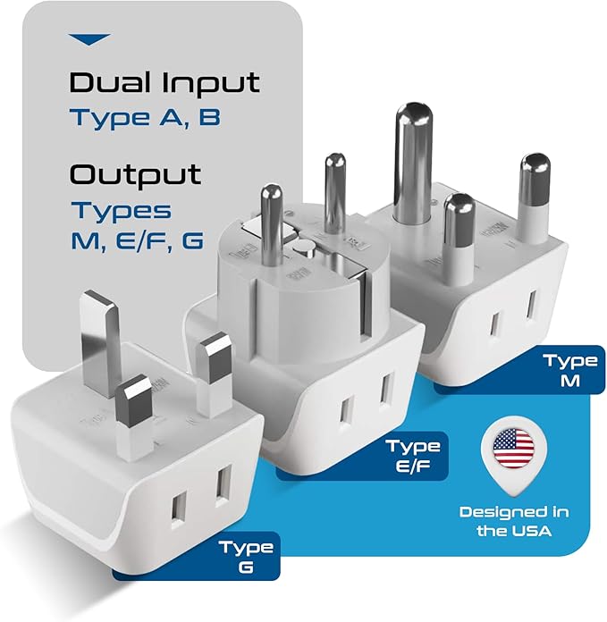 Ceptics African Travel Adapter Set 2 in 1 USA to Africa, S. Africa, Uganda - Image 3