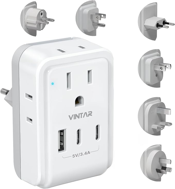 VINTAR Universal Travel Adapter Kit, International Power Adapter by VINTAR