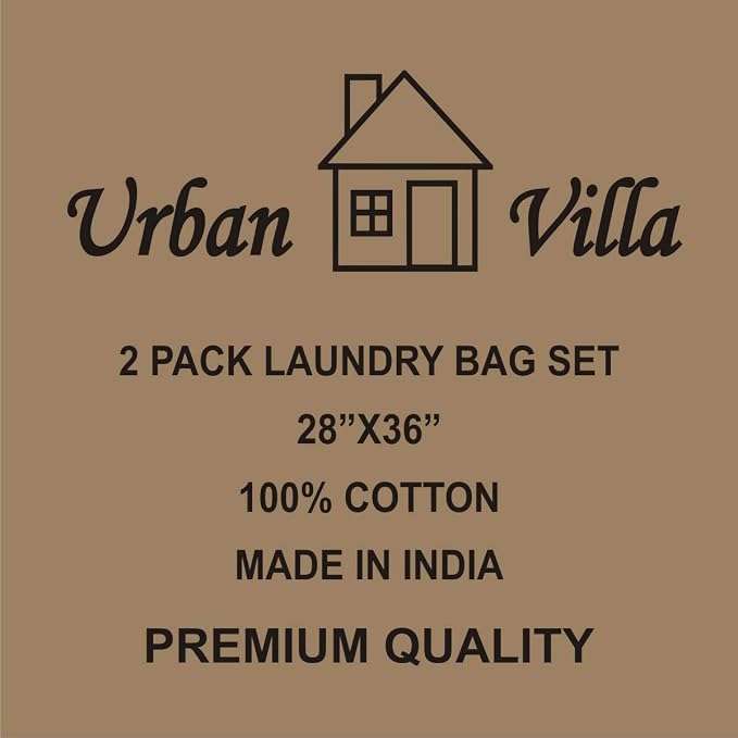 Urban Villa Laundry Bags 2 Pack Canvas Dirty Clothes Travel Laundry Bag|Machine - Image 4
