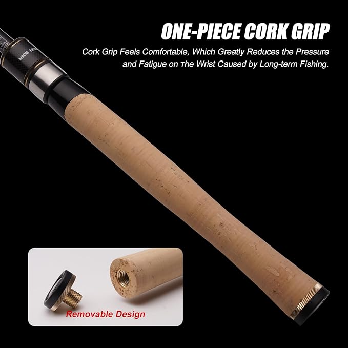 PURELURE Fishing Rod Telescopic, Carbon Fiber Spinning Casting Travel Rod - Image 7