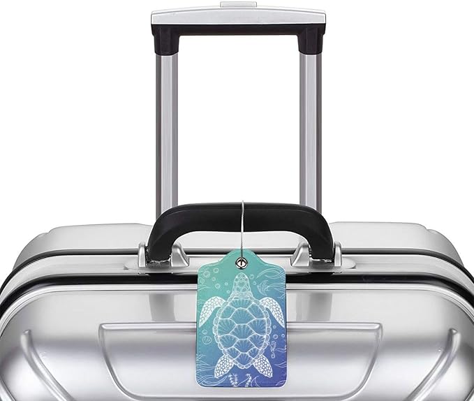 2 Pack Sea Turtle Luggage Tag for Suitcases, Cute Turtle Theme Party - Image 5