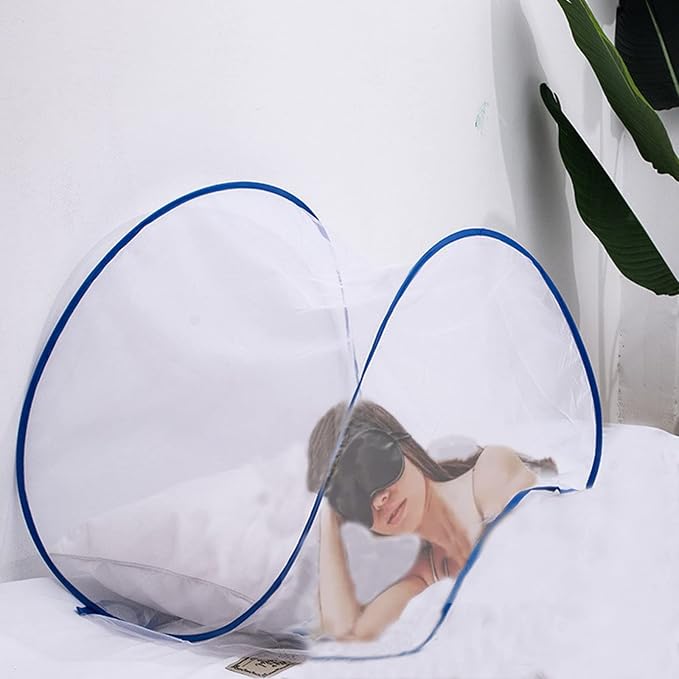 CMINGJ Portable Mosquito Head Net Foldable Pop-Up Travel Essentials Mosquito Net - Image 2