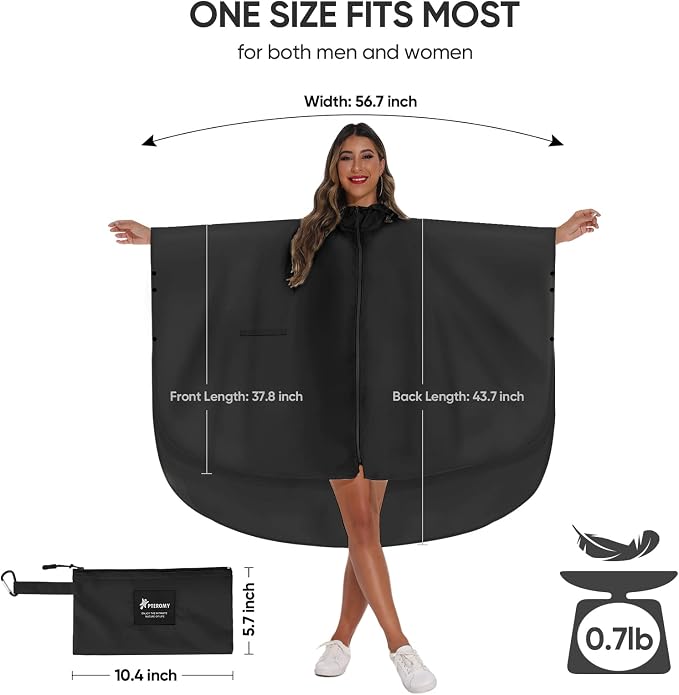 PTEROMY Hooded Rain Poncho for Adult - Image 2