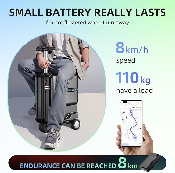 Airwheel 20 Inch Smart Rideable Suitcase Electric Luggage Scooter Carry On - Image 4