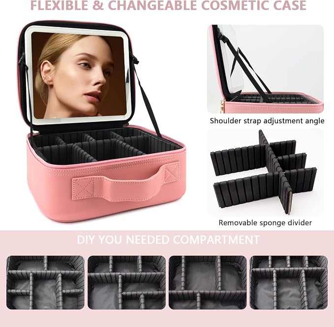 Travel Makeup Bag for Makeup Artists Large Makeup Case, - Image 2