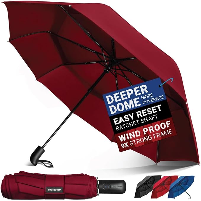 Vented Travel Umbrella | Strong Compact Windproof Umbrella | Top Pick by by Prostorm+Umbrellas