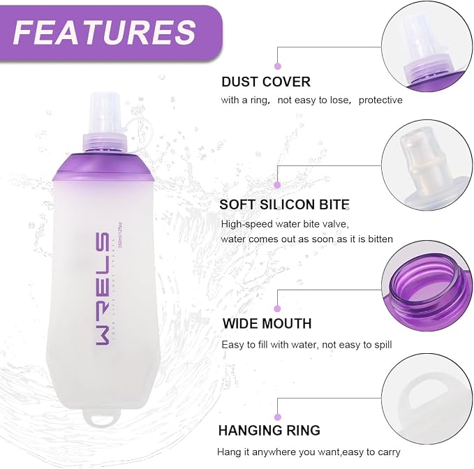 200ml/350ml/500ml Collapsible Soft Flask, BPA Free Folding Soft Water Bottle - Image 3