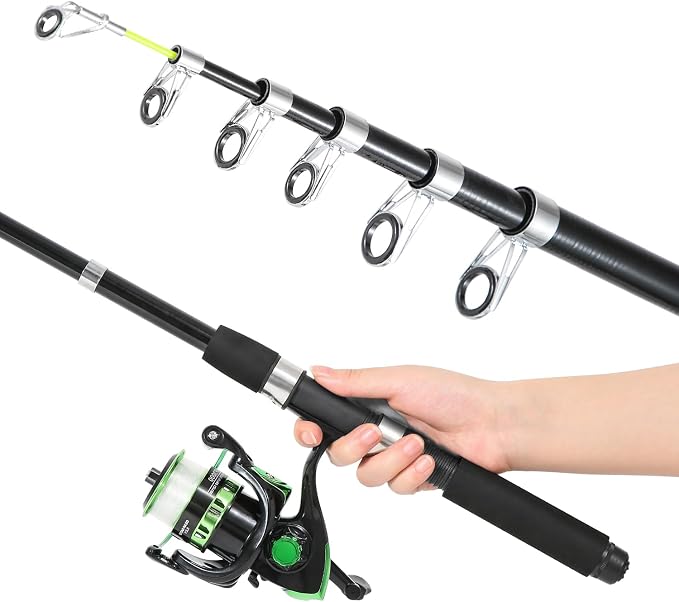 Fishing Rod, 6.9ft Telescopic Fishing Rod and Reel Combo - Image 4