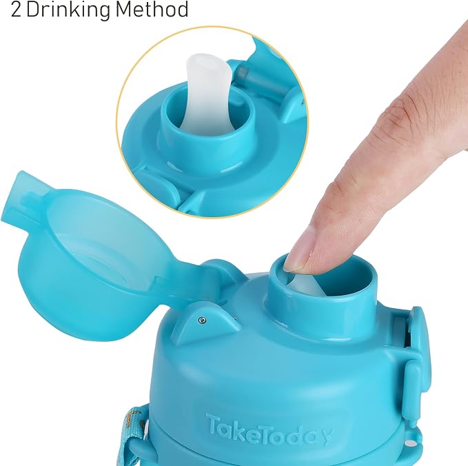 TakeToday Collapsible Water Bottles 20oz, Leak Proof, Foldable Silicone Travel - Image 8