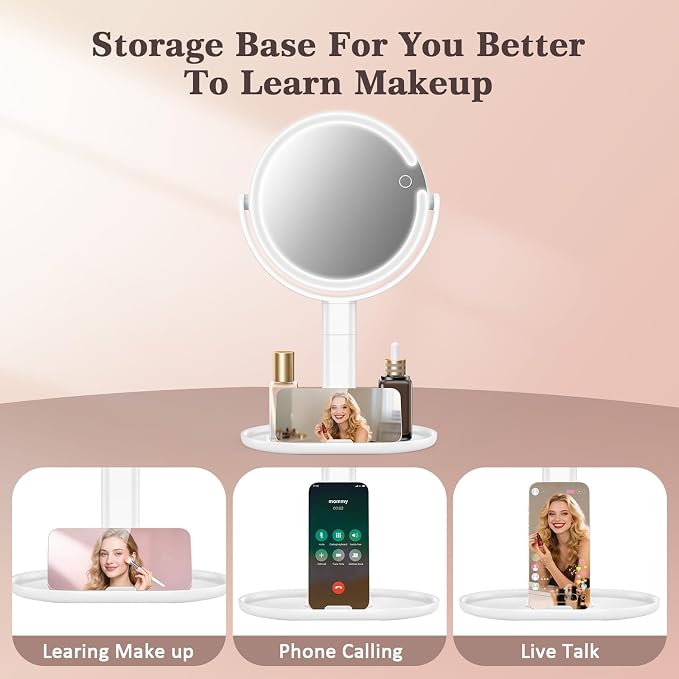 15X/1X Lighted Magnifying Mirror, 4000mAh Rechargeable Makeup Mirror - Image 5