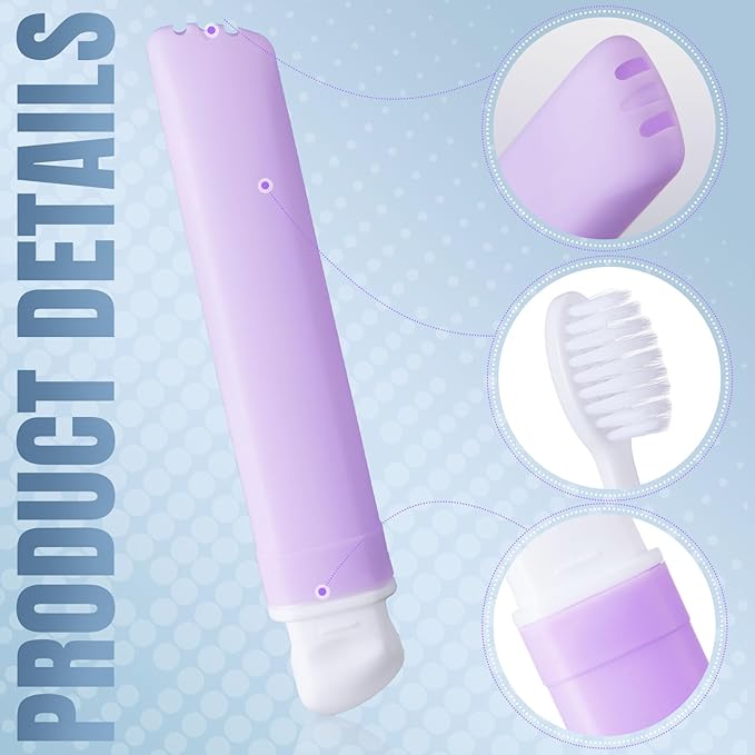 Patelai 4 Pieces Travel Toothbrush Set, Soft Bristle Mini Foldable Tooth Brush - Image 3