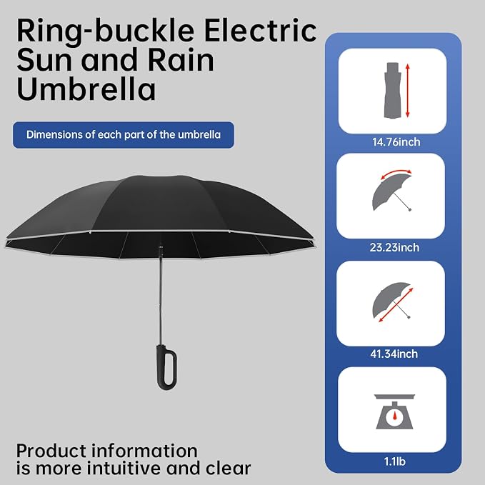 Portable Travel Umbrella, and windproof, reverse folding umbrella - Image 6