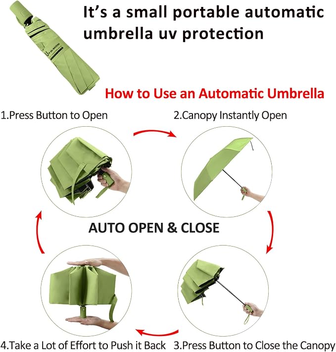 BAODINI Small UV Protection Travel Umbrella Compact - Image 4