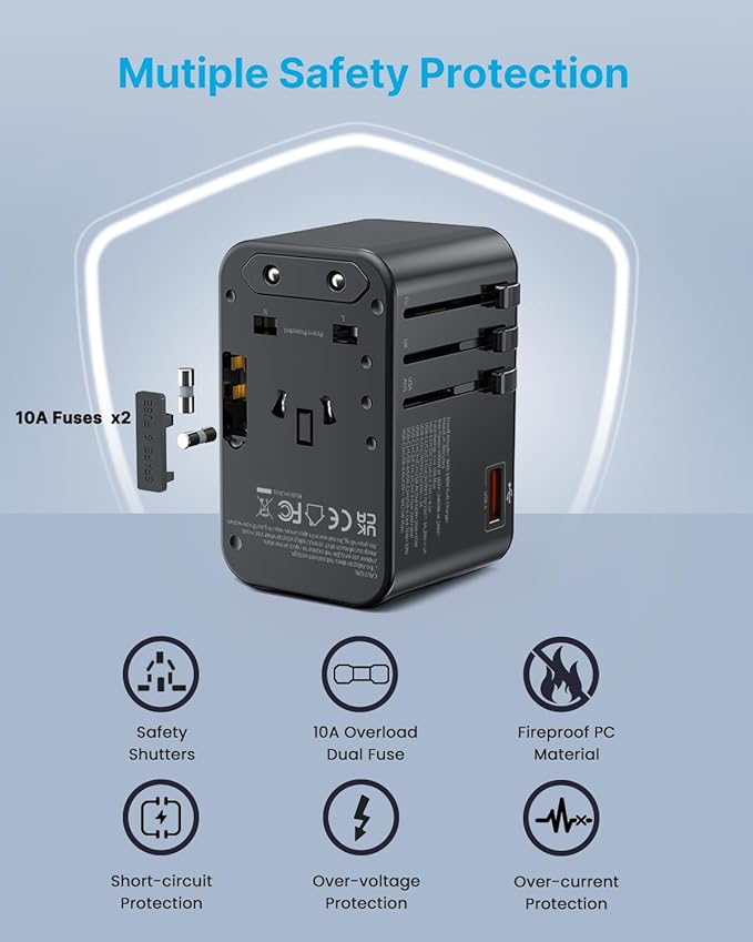 Universal Travel Adapter, VINTAR 100W GaN International Power Adapter - Image 5