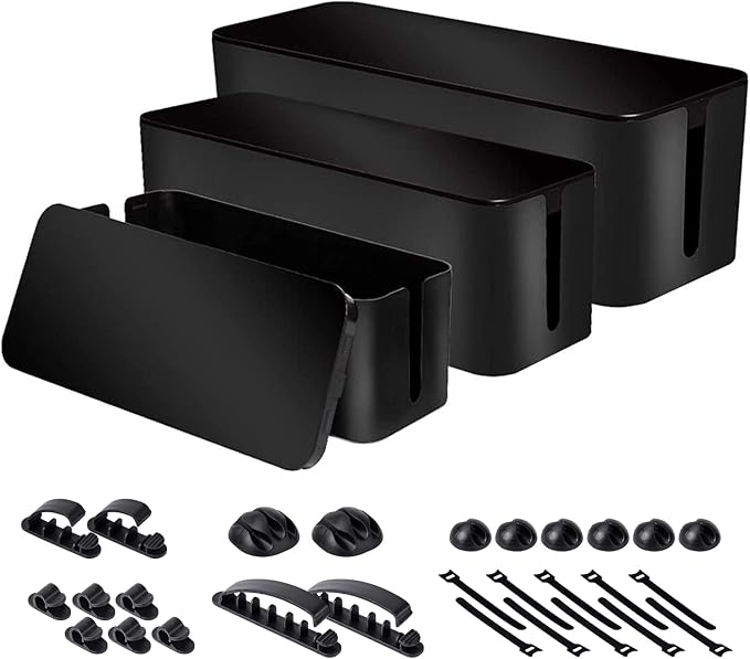 Chouky Cable Organizer Box Set of Three, Power Cover Cord Holder Surge Protector by Chouky