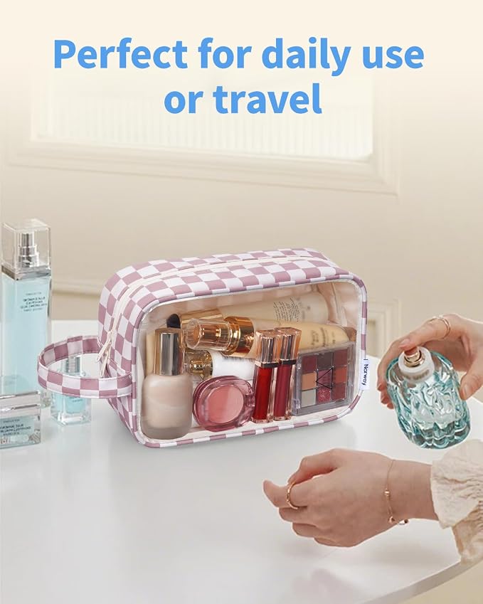 Narwey Clear Toiletry Bags for Traveling Women Men, Make Up Organizer, Skincare - Image 7