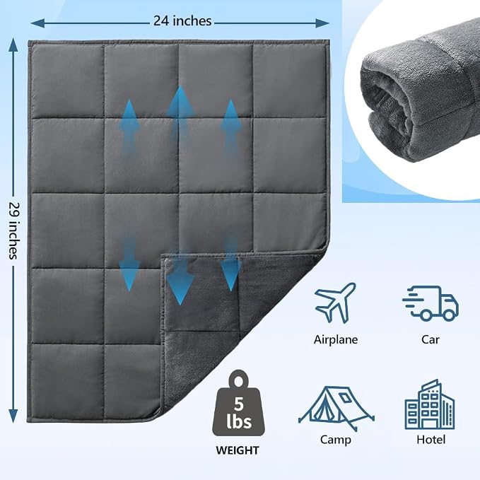 L'AGRATY Weighted Lap Blanket 5lb: Small Weighted Blanket - Image 6