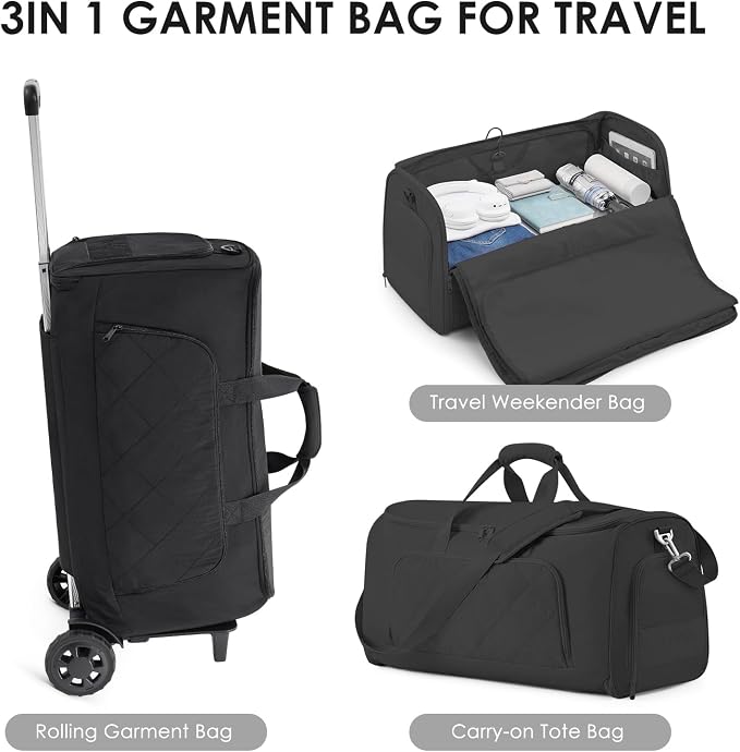 Rolling Garment Bag for Travel, Duffle Garment Bag - Image 6