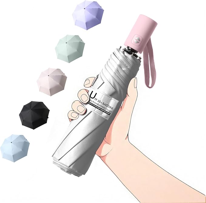 BAODINI Small UV Protection Travel Umbrella Compact - Image 7