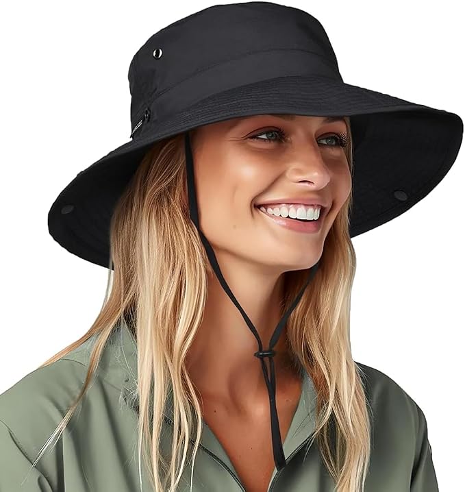 FURTALK Sun Hats for Women Ponytail UPF 50+ Beach Summer Hat Wide Brim Packable by FURTALK