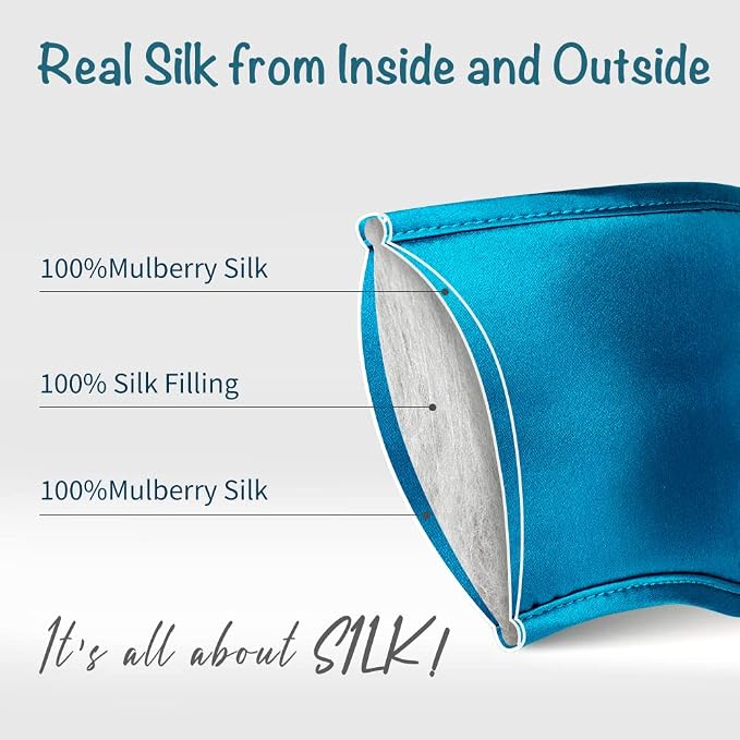 Breathable Silk Sleep Mask Blindfold, Elastic Blackout Eye Cover Headband - Image 2