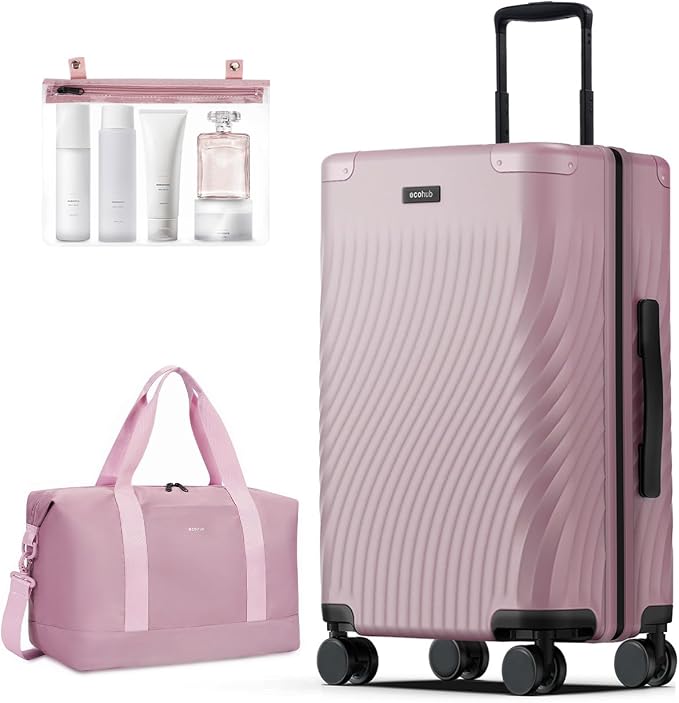 ECOHUB Hardside Expandable Carry On Luggage, Recycled PC 24" Rolling Luggage by ECOHUB