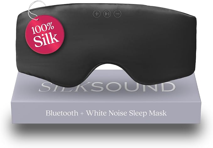 SilkSound 100% Mulberry Silk Bluetooth Sleep Mask by BackBayAudio