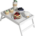 Bed Tray Table with Folding Legs, Bamboo Breakfast in Bed by Unknown