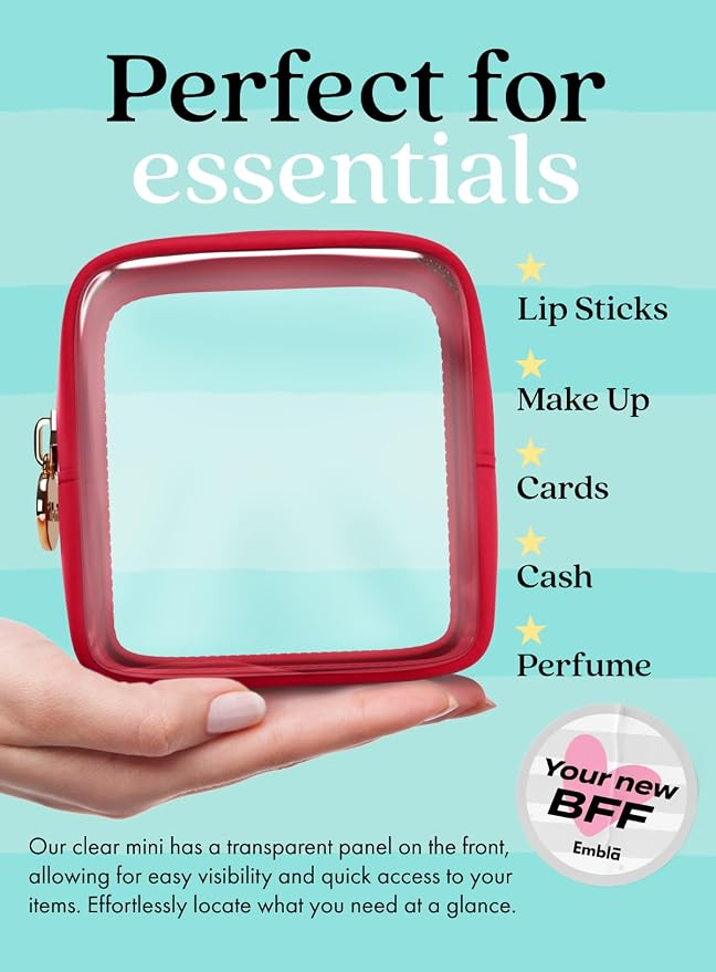 Clear Makeup Bag Zipper Pouch, Transparent Cosmetic Case Organizer, TSA - Image 3
