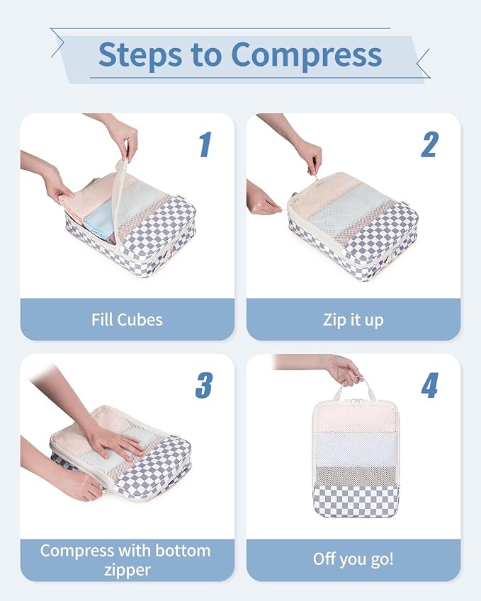 Narwey 6 Set Compression Packing Cubes - Image 5