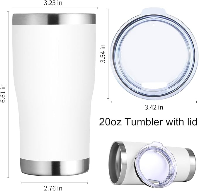 DOMICARE 20oz Tumbler with Lid Stainless Steel Tumblers Bulk, Double Wall - Image 5
