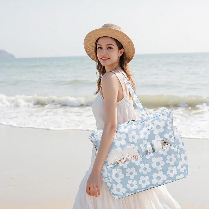 Beach Pool Bags Tote for Women Ladies Large Gym Tote Carry On Bag - Image 2