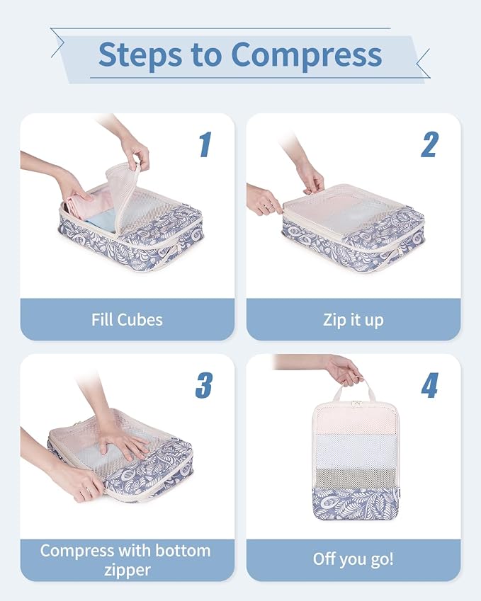 Narwey 6 Set Compression Packing Cubes - Image 5