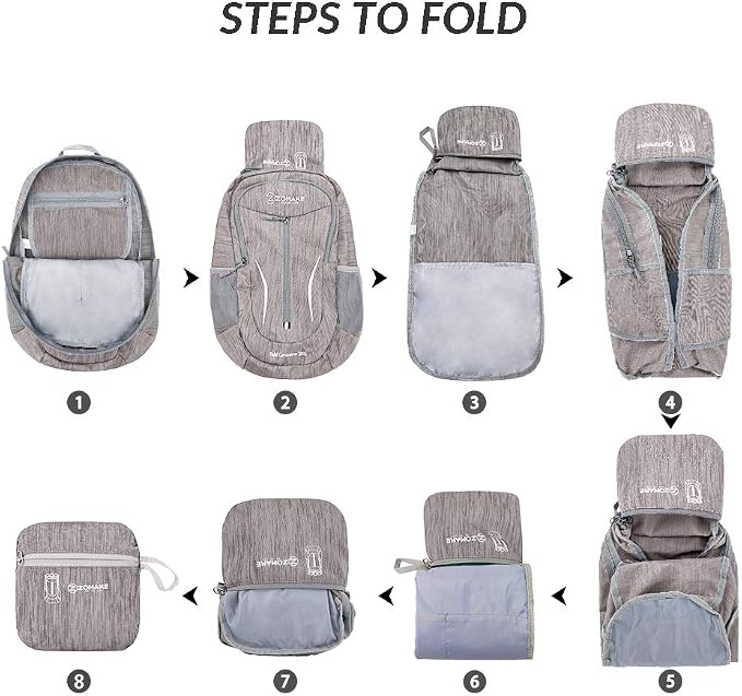 ZOMAKE 25L Ultra Lightweight Packable Backpack, Foldable Hiking Backpacks Water - Image 6