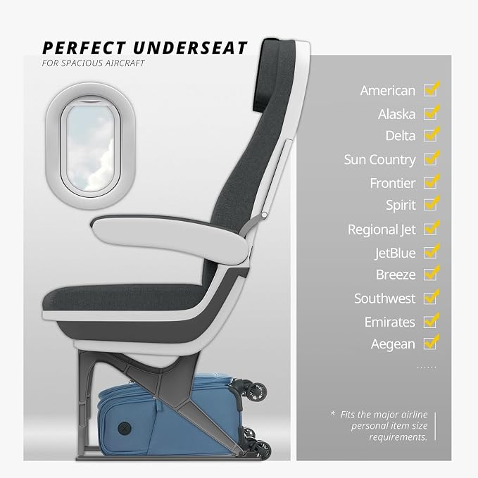 Verage Under Seat Luggage with Wheels, Softside Small Suitcase Spinner Carry On - Image 3