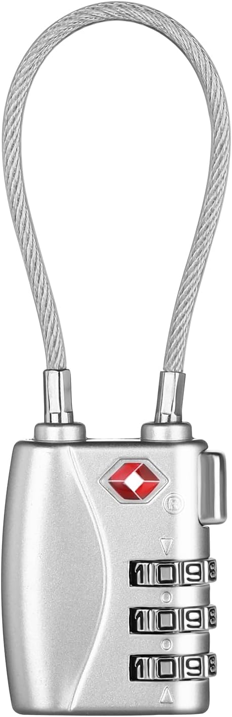 ZHEGE TSA Lock for Luggage 3 Digit Combination Cable Lock by ZHEGE