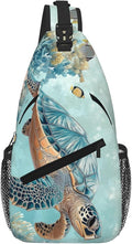 SUPLUCHOM Sling Bag Turtle Sea Coral Ocean Hiking Daypack Crossbody Shoulder by SUPLUCHOM