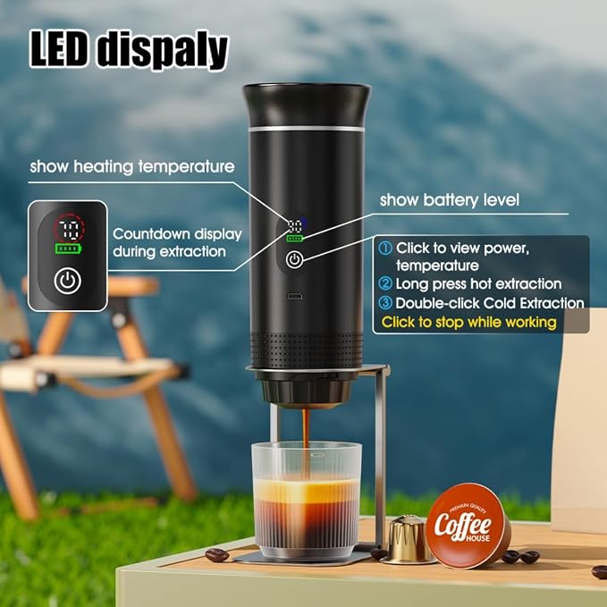 Portable Electric Coffee Maker, Digital Display, Compatible - Image 3