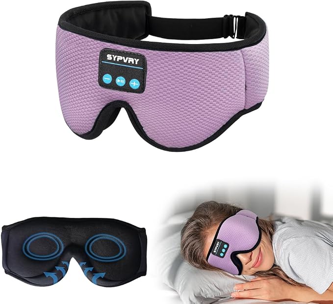 Sleep Mask Bluetooth Headphones Soft Wireless Headband Eye Mask Blackout by SYPVRY