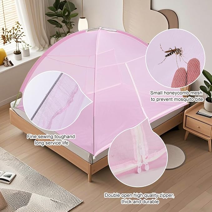 Pop-Up Mosquito Net Tent for Beds, Portable Folding Design - Image 3