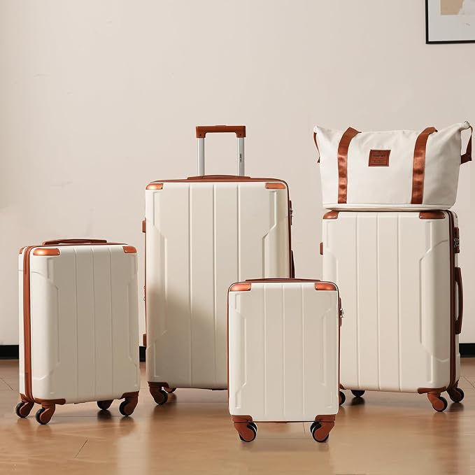 Merax Luggage Set 6 Piece Expandable Lightweight ABS Hardshell Suitcases - Image 2