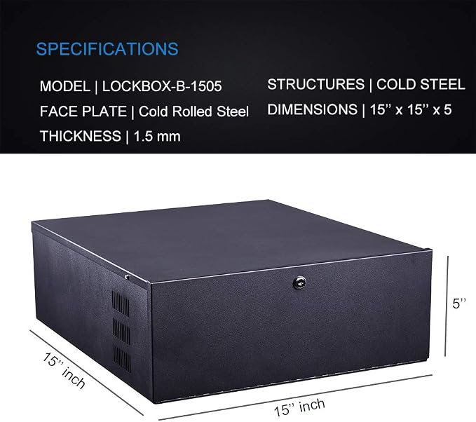 Kenuco White Heavy Duty 16 Gauge Steel DVR Security Lockbox - Image 6