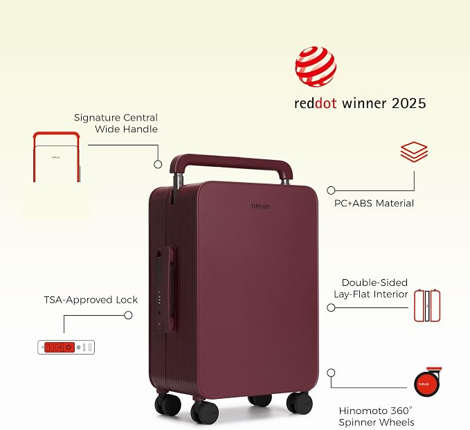 TUPLUS 20” Carry-On Hardside Luggage Lightweight ABS Travel Suitcase - Image 2