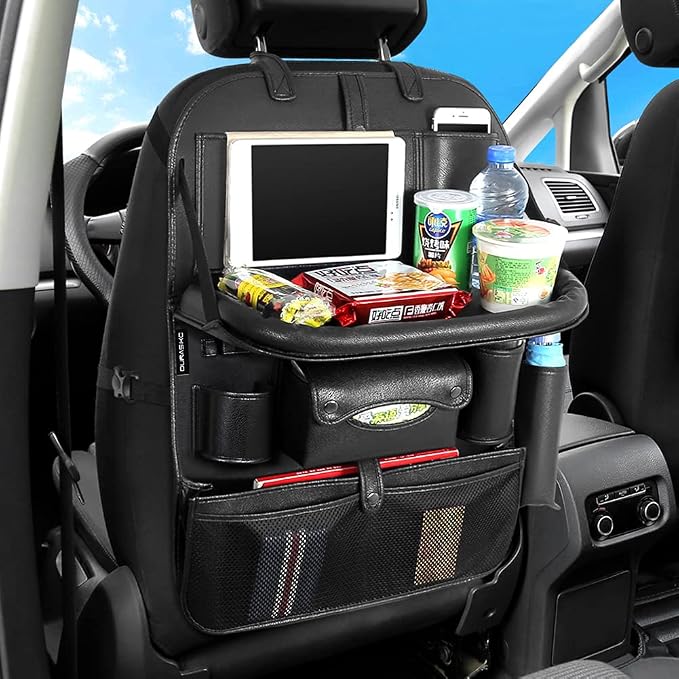Car Backseat Organizer with Foldable Table Tray, Car Storage Organizer with by DURASIKO