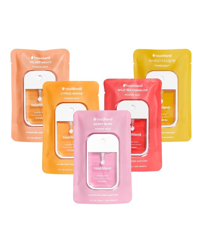 Touchland Power Mist Hydrating Hand Sanitizer Spray, JUICY 5 Set, 1 FL. OZ. by Touchland