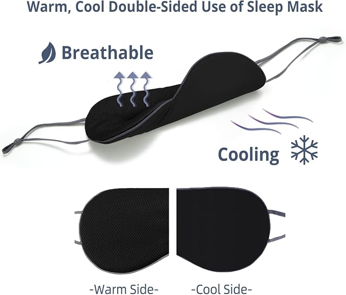 Sleeping Mask 2 Pack, Cool Double-Sided Use of Sleep Mask, Super Soft Blindfold - Image 2