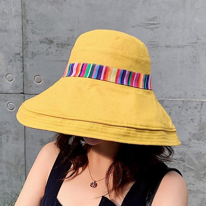 Women Wide Brim Sun Hats Metal Wired Edge Summer UV Protection Beach Fishing Hat - Image 4