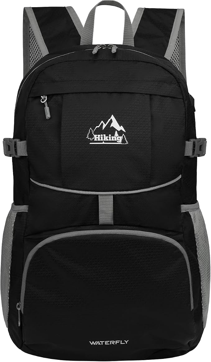 WATERFLY Hiking Foldable Daypack Backpack: 25L Ultra Lightweight Packable by Waterfly