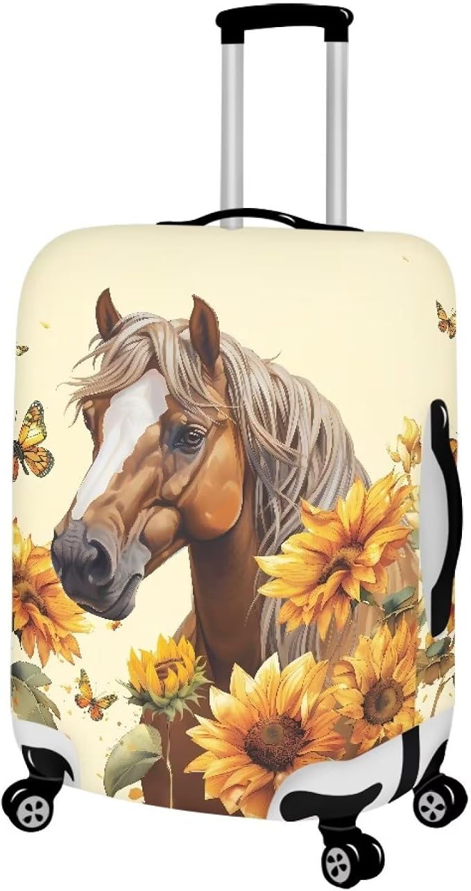 Horse Luggage Cover Universal Zip Suitcase Covers Elastic Spandex Fabric - Image 2