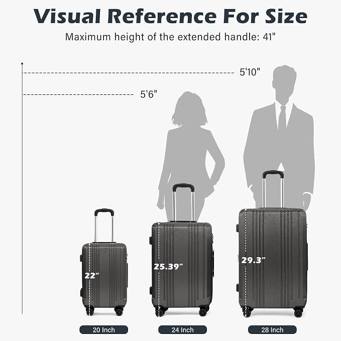 Coolife Luggage Suitcase PC+ABS - Image 8